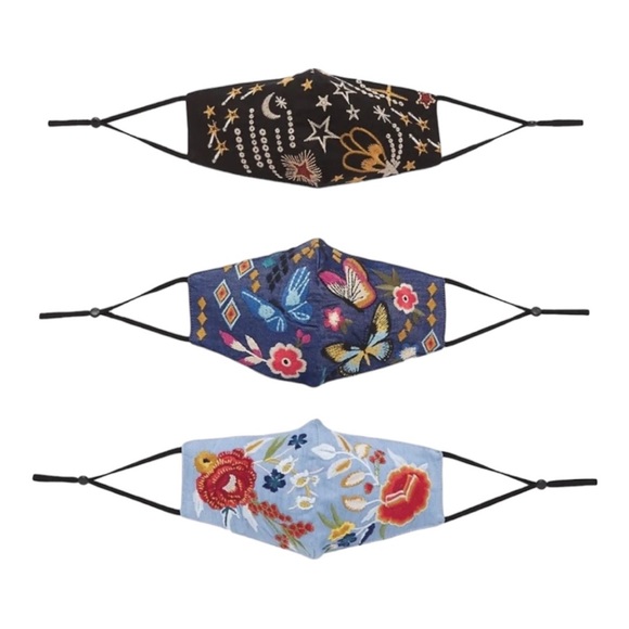 Johnny Was Other - NEW Johnny Was 3-Pack Embroidered Face Mask Set New in bag